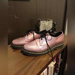 Dr. Martens Pink Irridescent Oxford Shoes